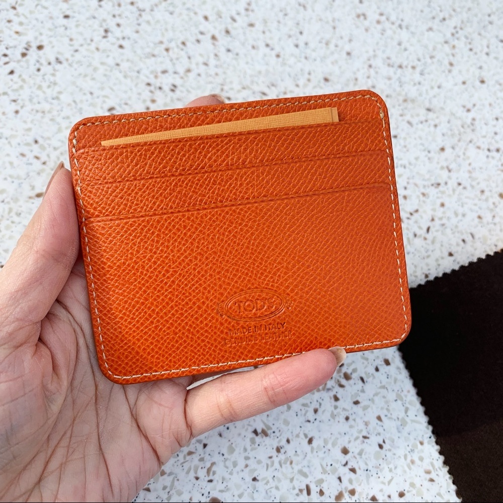NWT Authentic Tod's 7 Slots Leather Card Case